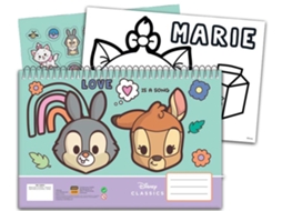 Caderno Espiral A4 Disney Animals Love com 40 Folhas e Adesivos BRILVIBERA