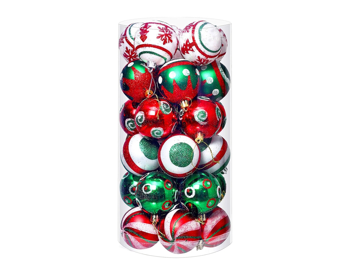 30pcs Bolas Plásticas Para Pendurar Na Árvore De Natal Ornamentos