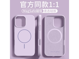 Capa Para Iphone 17 Promax Em Silicone Líquido Magnético Roxo, Com Toque Suave E Anel De Sucção Magnética Para Proteção Total.
