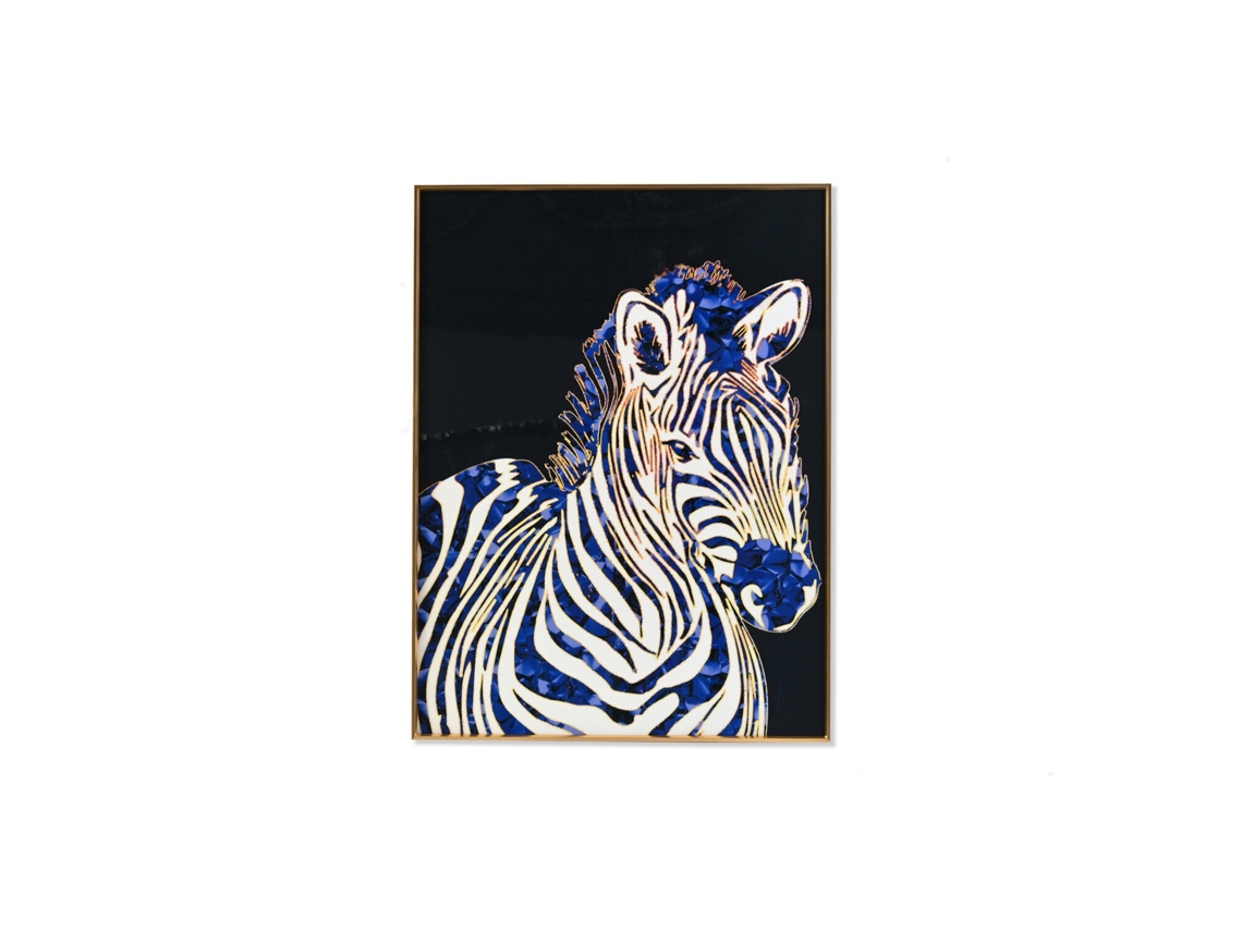 Quadro de Porcelana com Estampa de Zebra em Mdf de Alumínio, 60x3x80cm ALEXANDRA HOUSE LIVING