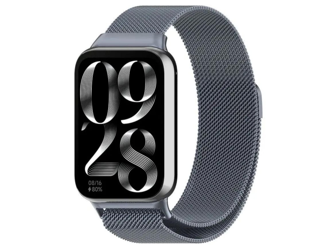 Bracelete em Malha de Aço Flexível para Xiaomi Band 8 Pro Cinzento Espacial