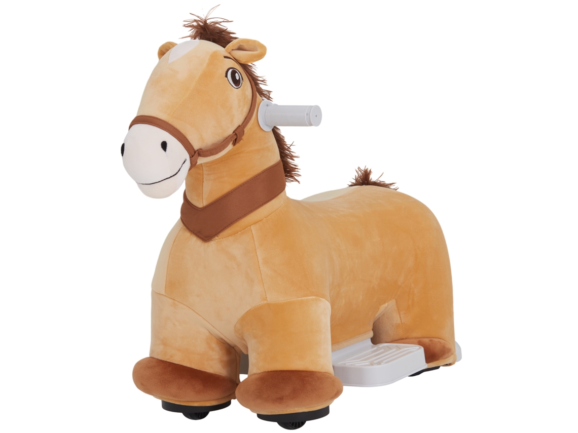 Cavalo Elétrico Para Crianças De 18 A 36 Meses De Brincar Com Bateria 6v E Música 69x34x53 Cm Marrom