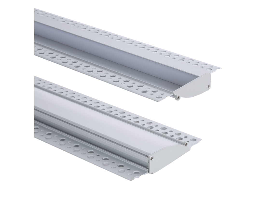 Perfil Alumínio Encastrável Para Gesso / Pladur 2m Para Fitas Led Até 12 Mm Alumínio 2 M Transparente Ledkia