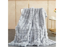 Manta de Pele Sintética para Cama Decoração Luxo Coelho Super Macia e Felpuda Quente Confortável o Inverno, Ma