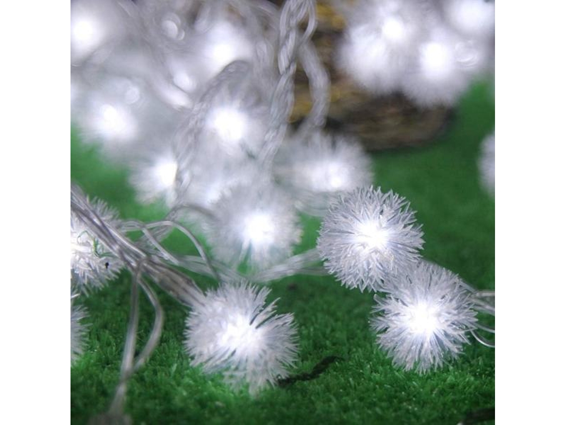 Guirlanda de Bolas Neve, 20 Cordões de Luzes Led BRILVIBERA