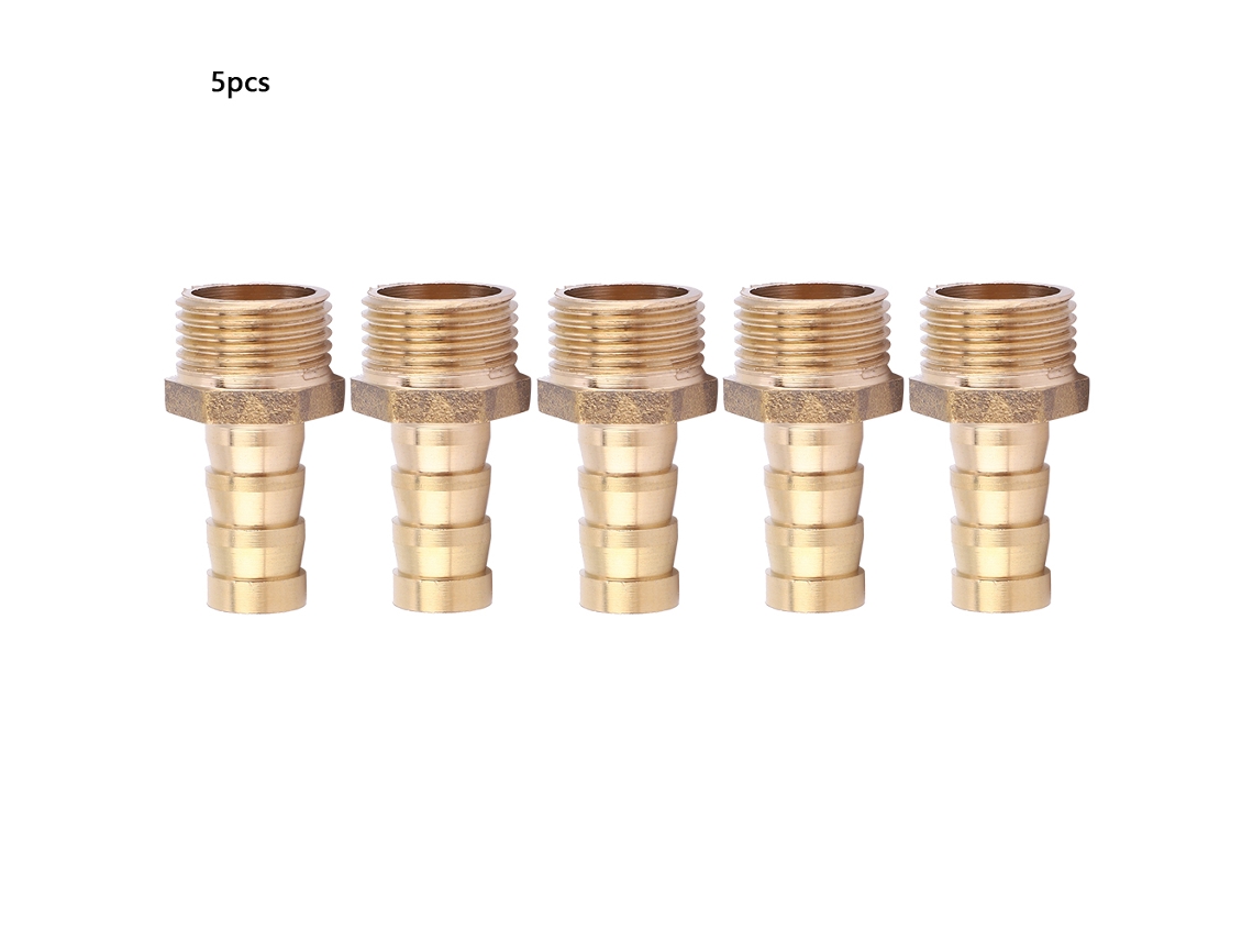 5 Peças Conector Macho Bsp De Latão Com Mangueira De 10mm (3/8") Para Mangueira, Adaptador, Acoplamento