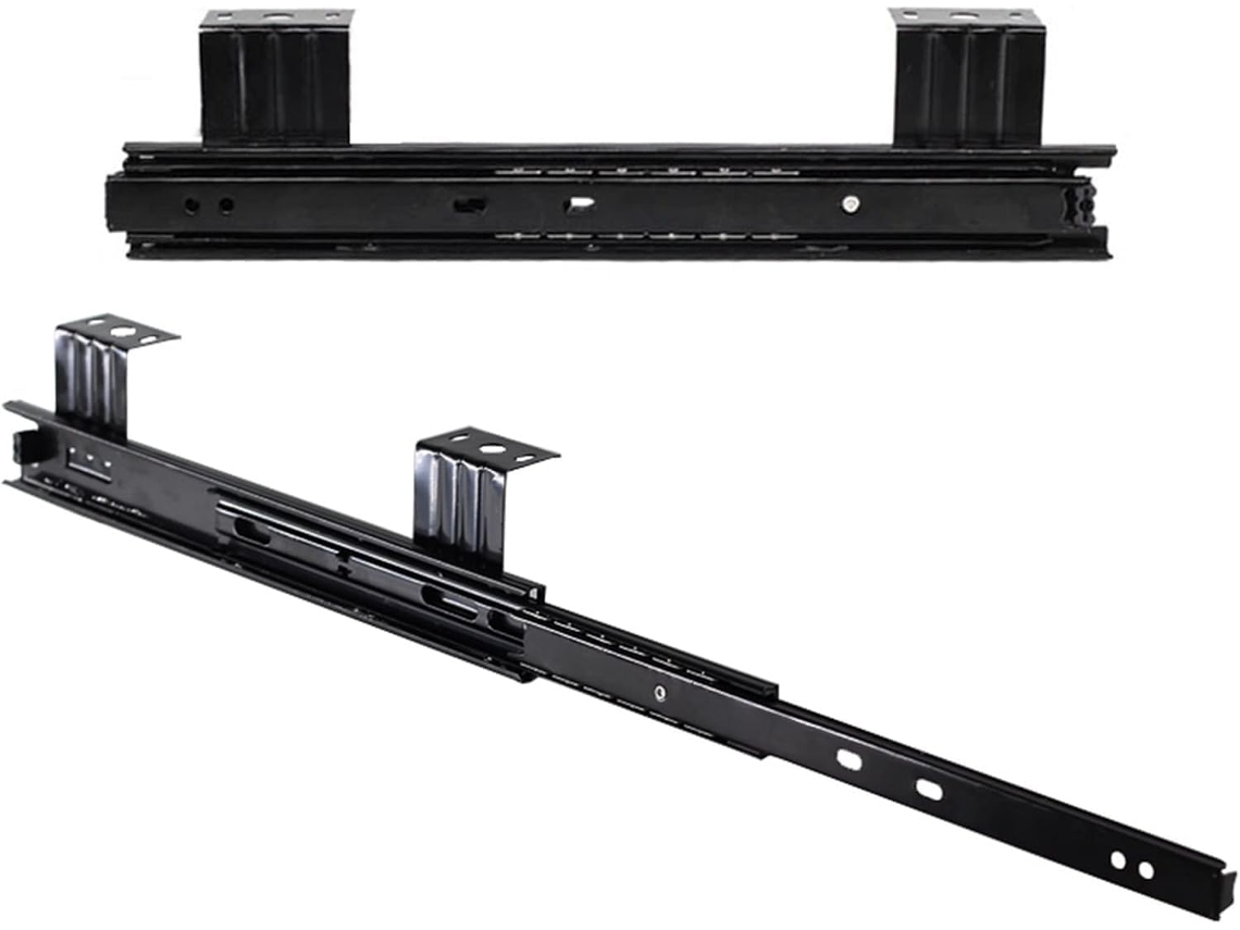 Corrediças Para Bandeja De Teclado 10 12 Polegadas, Pretas, Com Rolamentos De Esferas Metal 1par Suportam Até 40kg