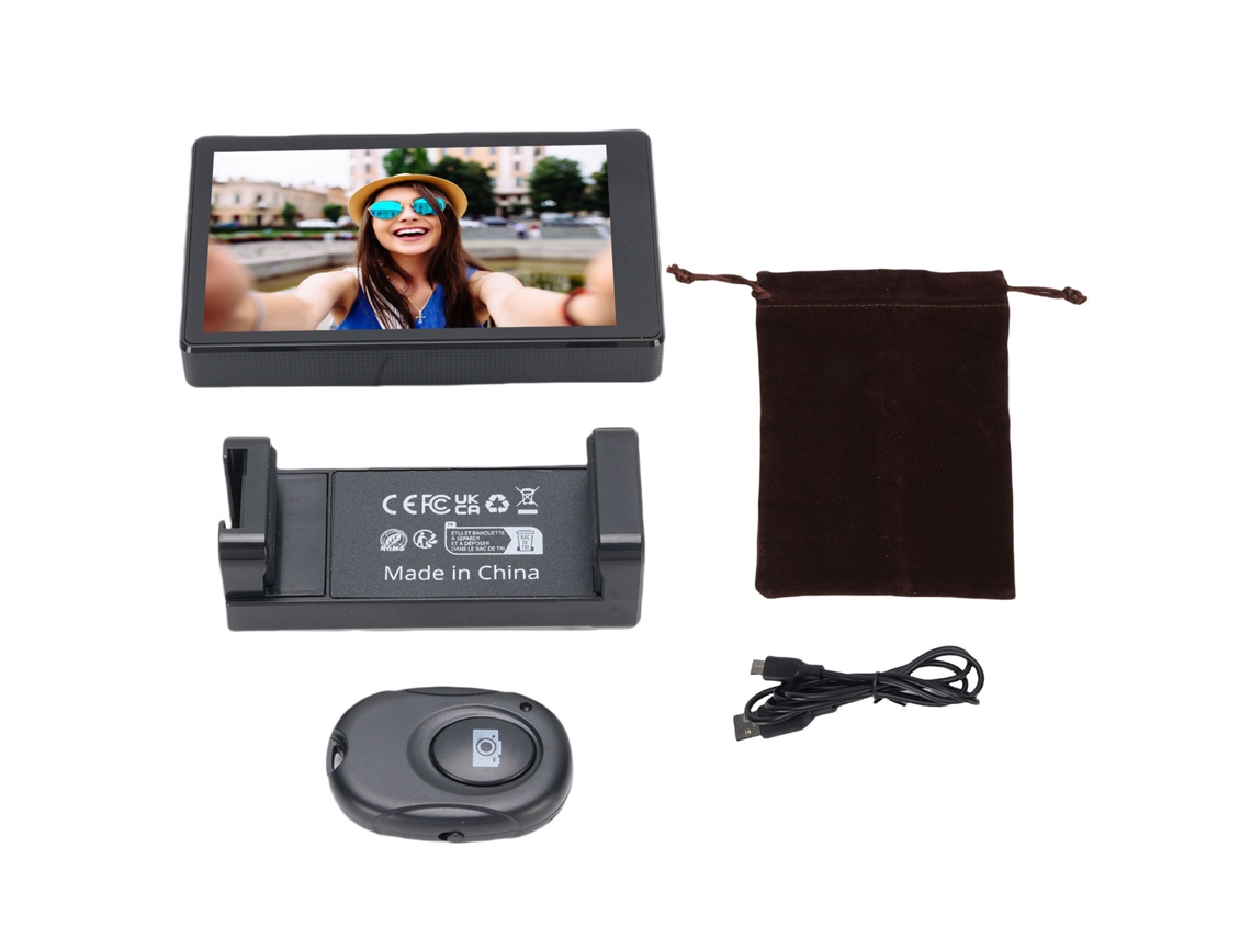 Tela Selfie EOOCOO, controle remoto, 4k, câmera