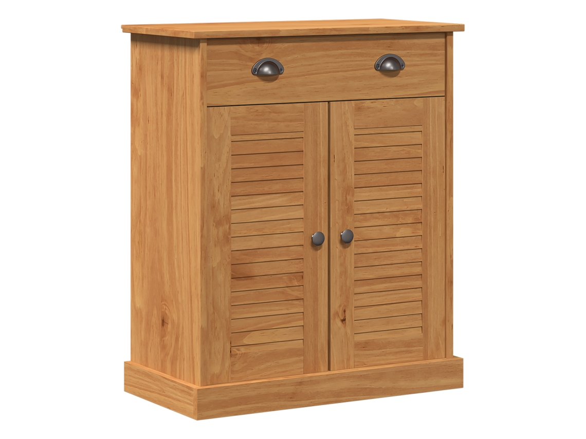 Conjunto 1 Armazenamento Para Banheiro Vidaxl Castanho Madeira De Mangueira Maciça (68 X 34 X 80 Cm)