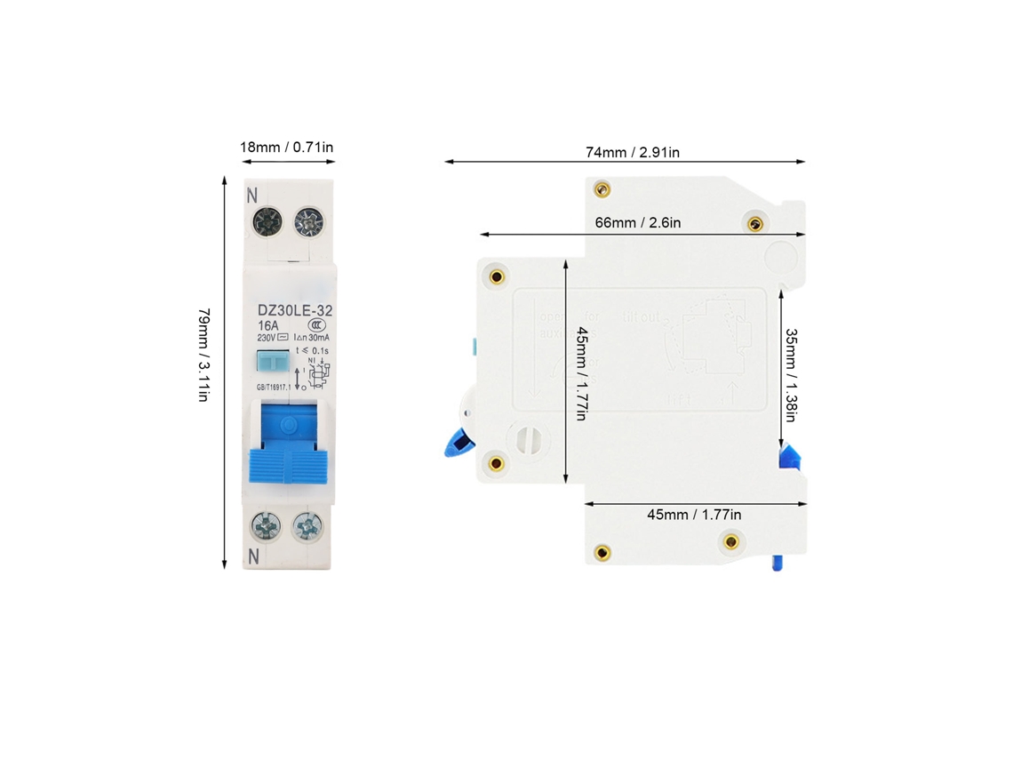 Interruptor De Proteção Contra Fugas Com Dpn Pequeno E Proteção Contra Sobrecarga - Laxiscreed