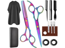 Kit De Tesoura De Corte Cabelo, 14pcs Ferramenta Profissional Para Corte De Cabelo, Para Cabeleireiros Ou Uso Doméstico (iridescente) Cuich