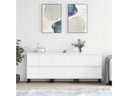 Vidaxl Aparadores 3 Pcs Madeira Processada Branco