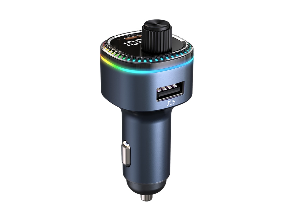 Transmissor Fm YIZHOOD C58 Bluetooth 5.3 Mp3 Sem Fio Handsfree Call Dual Usb Pd Carregador Rápido Roda de Rolo Preto