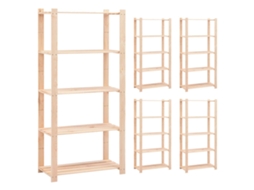 Conjunto 5 Storage Rack, Storage Racks Vidaxl Bege Madeira De Pinho (n/a)