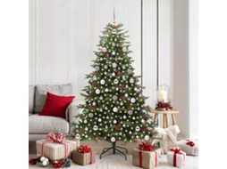 Vidaxl Árvore De Natal Artificial Verde 180 Cm Pvc, Metal E Plástico