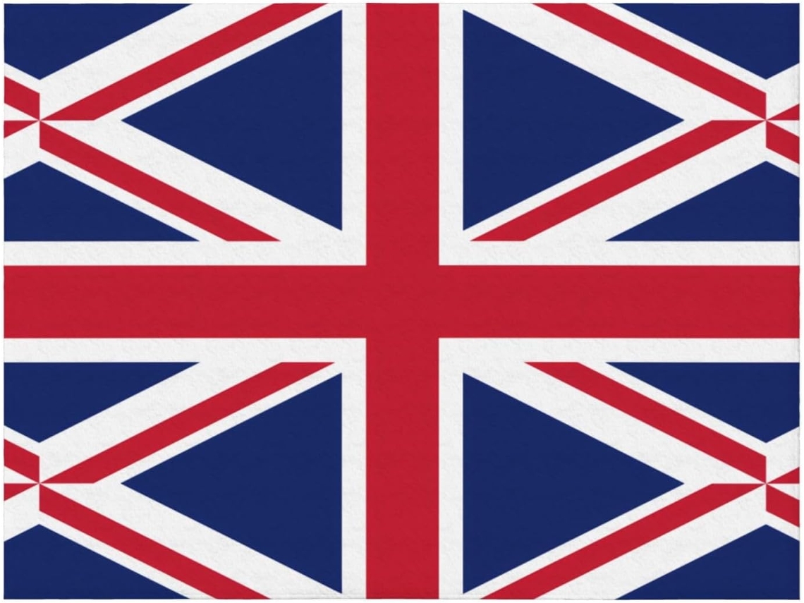 Manta de Flanela Ultramacia Phayah com Estampa da Bandeira Britânica Ideal para Sofá Cama Sala Estar Escritóri