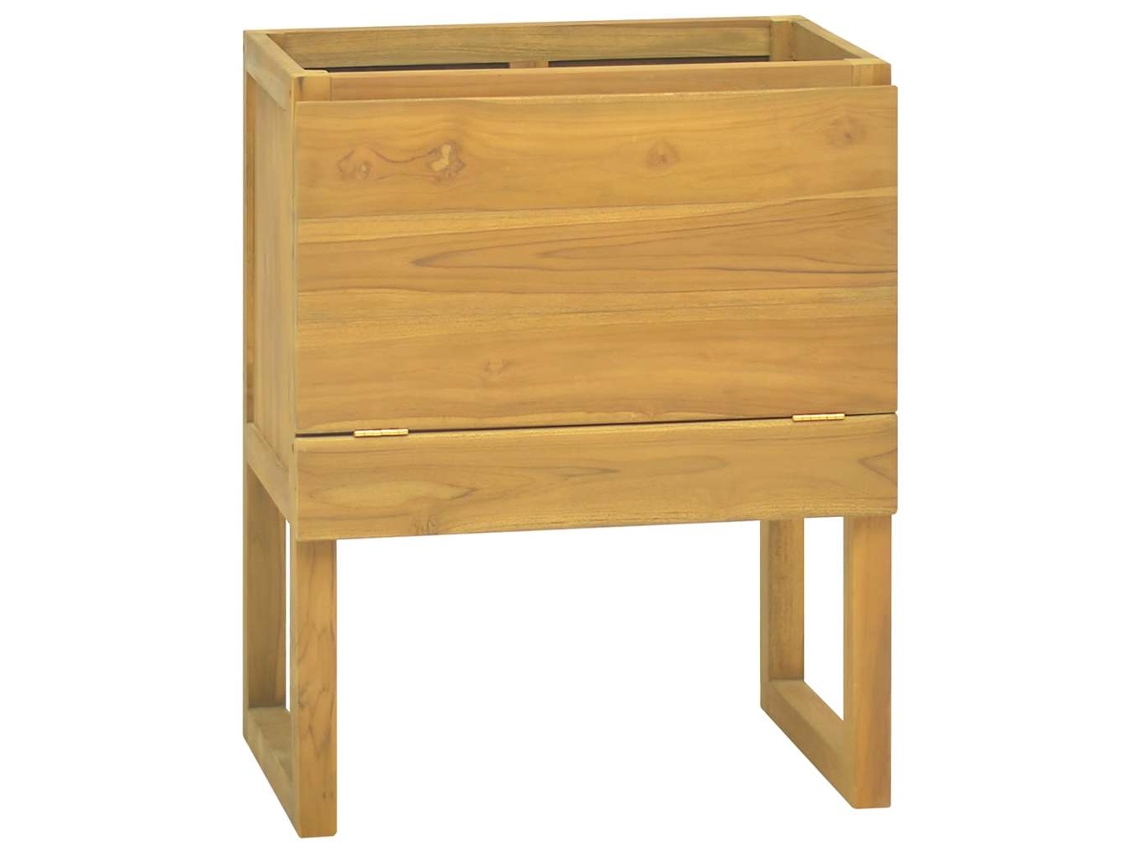 Bathroom Cabinet, Bathroom Cabinets Vidaxl Marrom Teca (60 X 40 X 75 Cm)