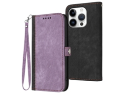 Capa Em Couro Pu, Magnético Para Apple Iphone 16 Pro Max - Roxo