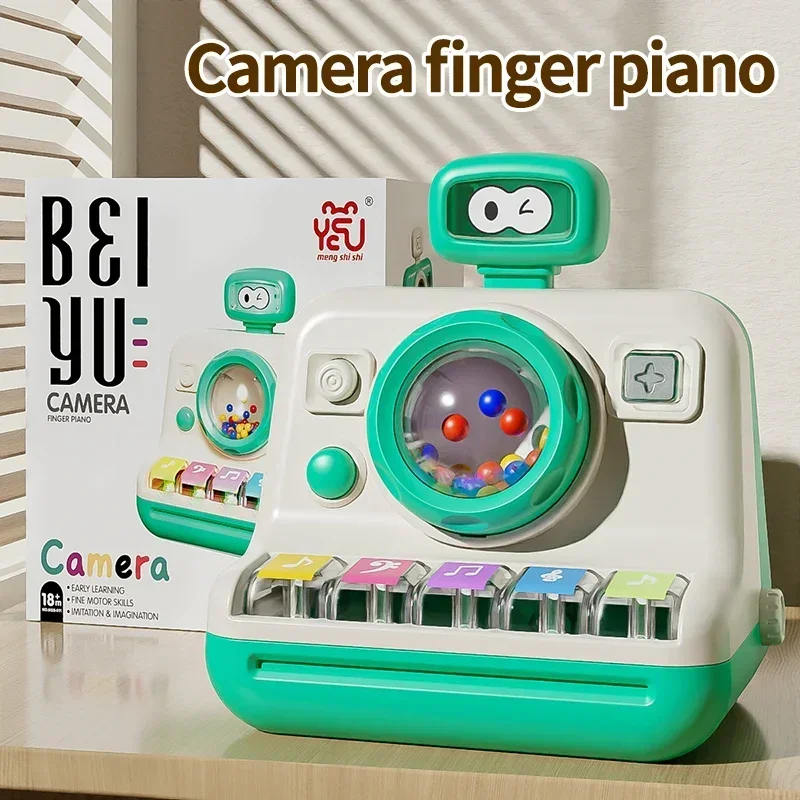 Brinquedo Câmera para Bebê, Piano Multifuncional Simulado com Luzes e Música, Brinquedo Educativo para Crianças Pequenas MDUG (branco)