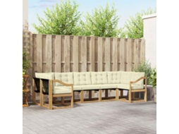Vidaxl Conjunto De Sofás Para Exterior 7 Unid. Branco E Creme