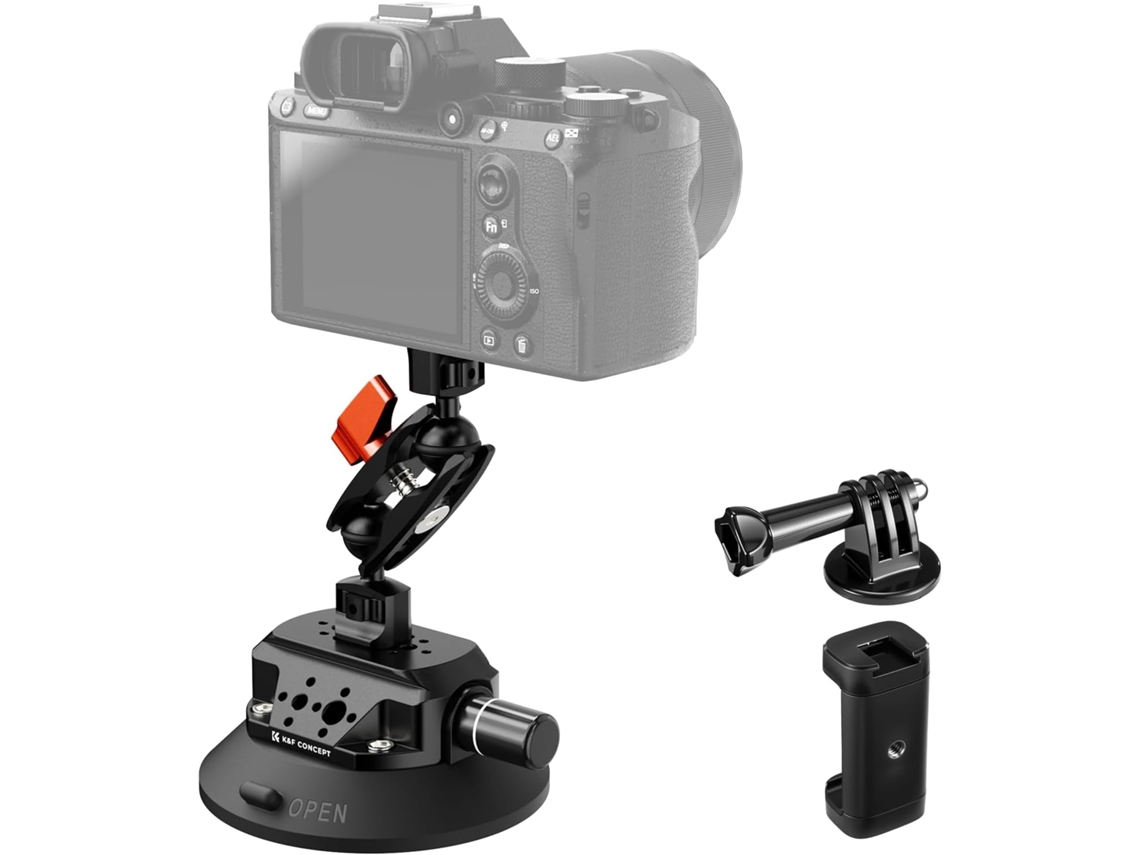 Suporte De Câmera Com Ventosa De 4,5 Polegadas E Braço Mágico Para Gopro, Dji Insta360 E Câmeras Dslr.