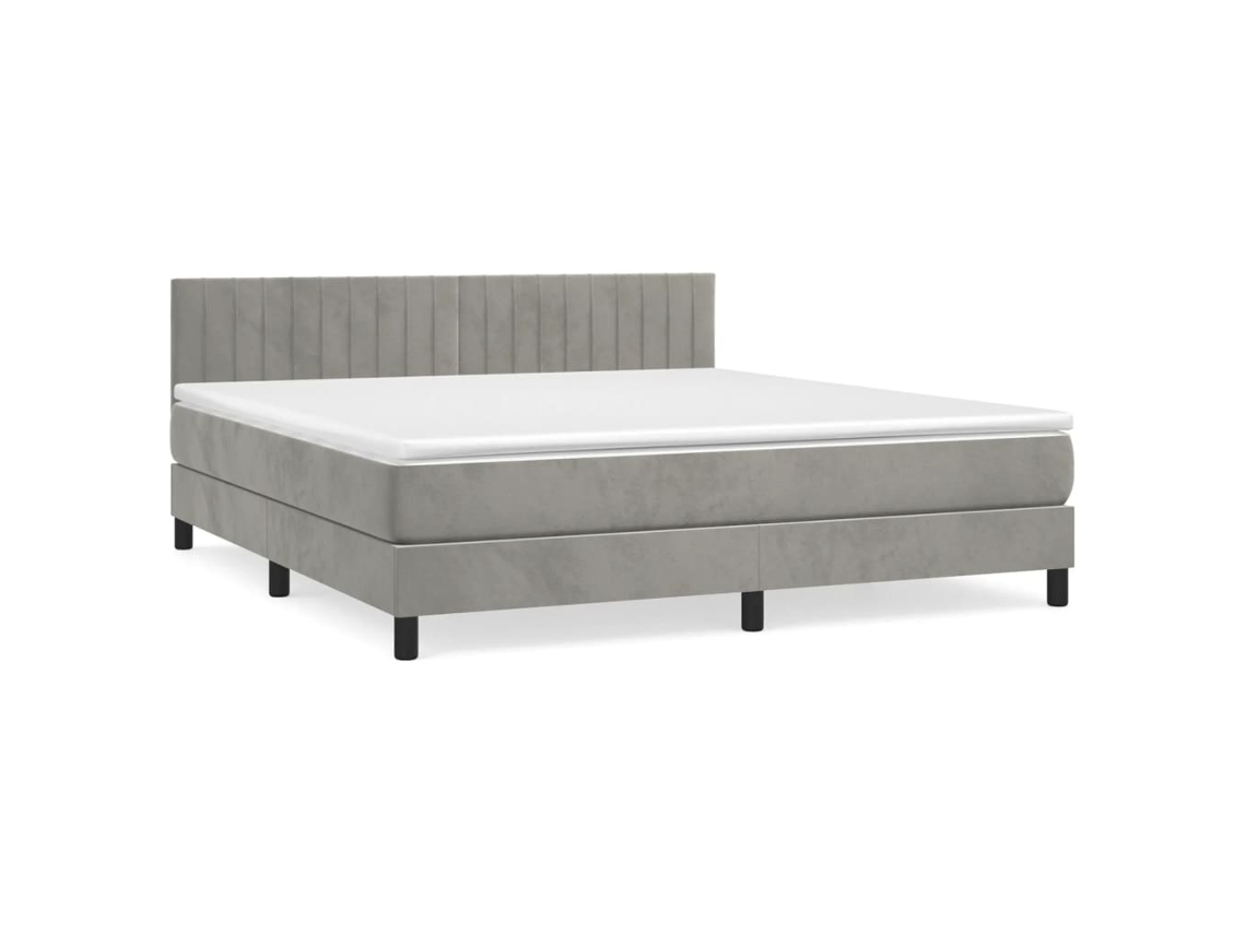 Box Spring Bed, Box Spring Beds Vidaxl Cinzeto Veludo (180 X 200 Cm)