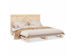 Bed Frame, Bed Frames Vidaxl Marrom Madeira De Pinho (200 X 200 Cm)
