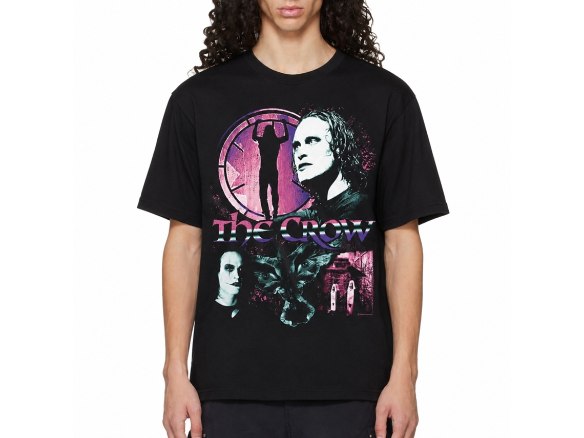 Rockinstone The Crow Movie Gradient Collage Black Adult T-shirt Size:xl