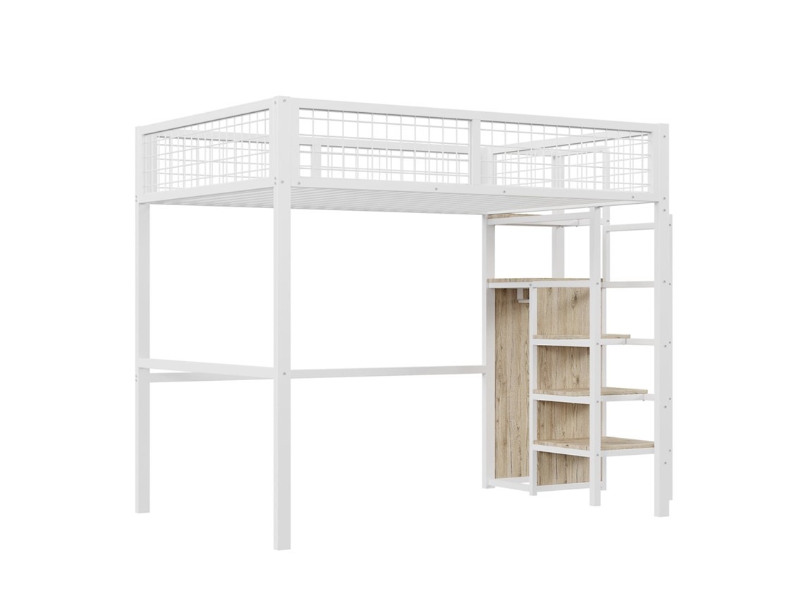 Cama Metal Industrial 249x145x180 Escada Segurança Branca