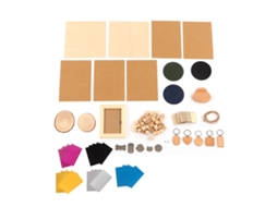 Kit de Materiais para Laser 11 Tipos Inox Madeira Pinho Diy Cnc Gravura Madeira