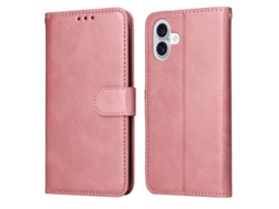 Capa Flip De Couro Para Iphone 16 Plus - Textura De Bezerro Clássica