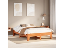 Vidaxl Cama Sem Colchão 150x200 Cm Madeira Pinho Maciça Castanho-mel