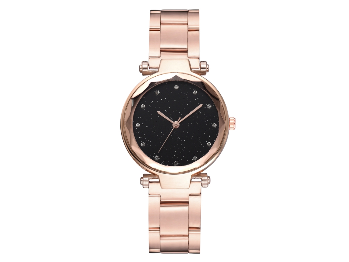 Relógio de Pulso Feminino Fashion Liga Quartzo Estilo Simples Ouro Rosa para Universitárias e White collar
