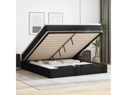 Vidaxl Estrutura De Cama Otomana Com Colchão 160x200 Cm Preta