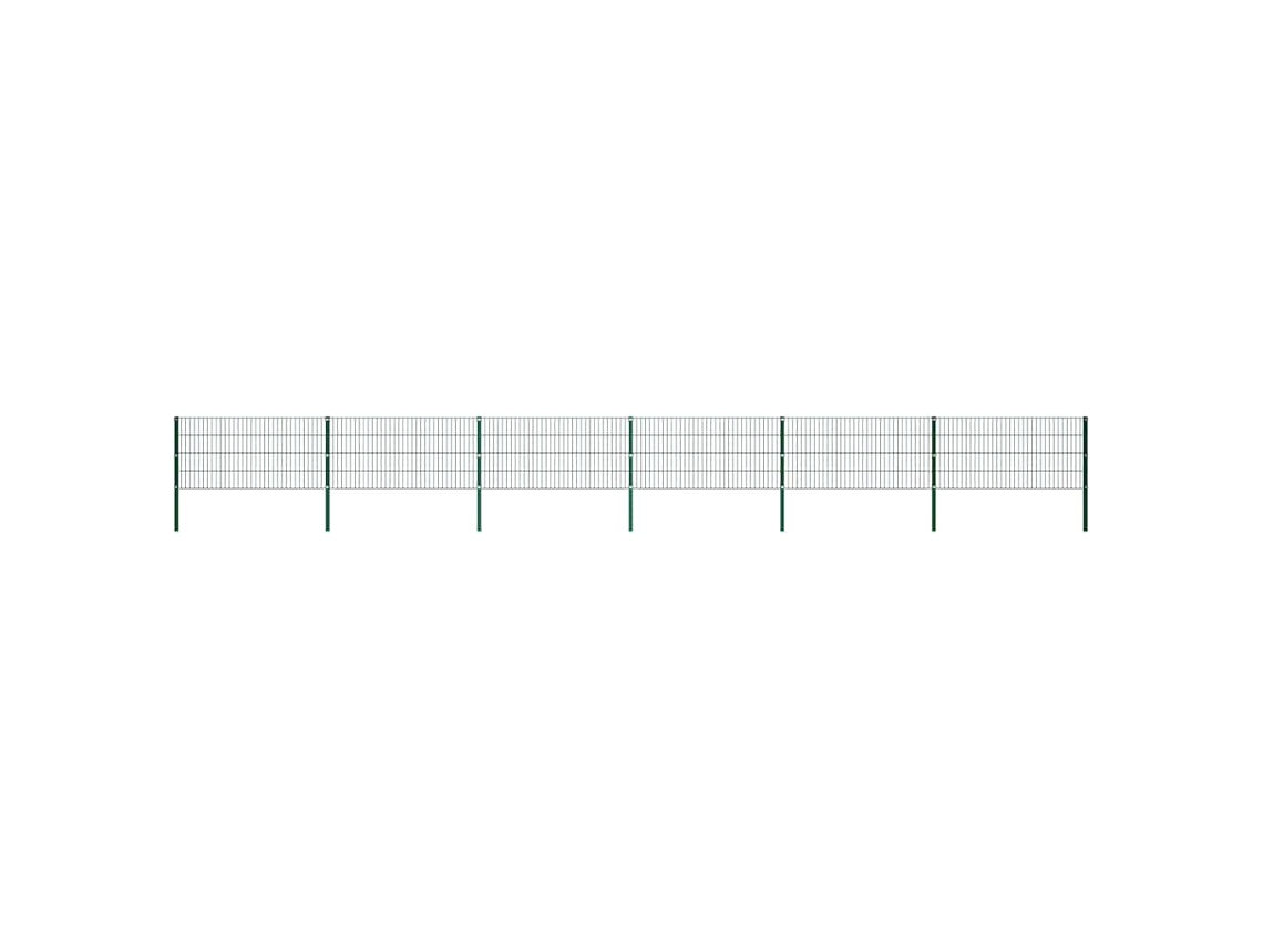 Vidaxl Painel De Vedação Com Postes De Ferro 1040x80 Cm Verde