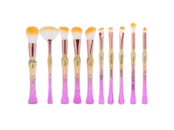 10 Piezas De Conjunto De Pincéis De Maquiagem Profissional Para Mulheres, Pele Suave, Fibra Sintética Durável, Ideal Para Rostro E Olhos