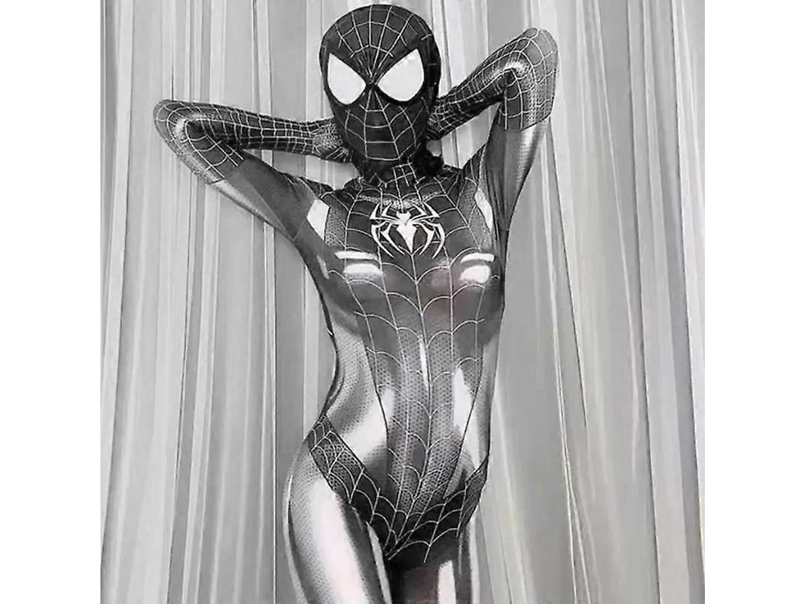Traje De Cosplay De Spider-man/venom Para Mujer Mono De Halloween Talla Única Newmblack B M Negro B
