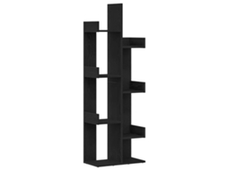 Estante Carvalho Preto 48x25,5x140 cm Madeira Processada MAISON EXCLUSIVE