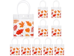 Pacote Com 20 Sacolas Transparentes De Pvc Para Presente, Com Alças, Sacolas Plásticas Reutilizáveis