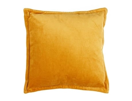 Coussin Em Veludo De Algodão Amarelo 40x40