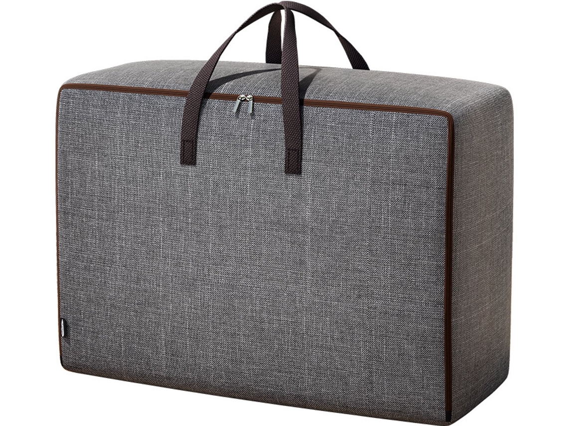 Saco Grande Para Guardar Debaixo Da Cama Com Fecho De Correr, 60l, Em Tecido Oxford, Para Edredons, Cobertores E Roupas, Cinza, 60x40x25cm