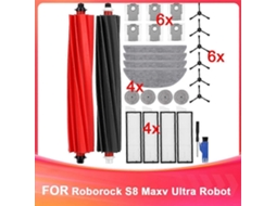 Acessórios Para O Aspirador Robô Roborock S8 Maxv Ultra: Escovas Principais, Panos De Limpeza, Limpadores Laterais, Filtros E Sacos De Pó.