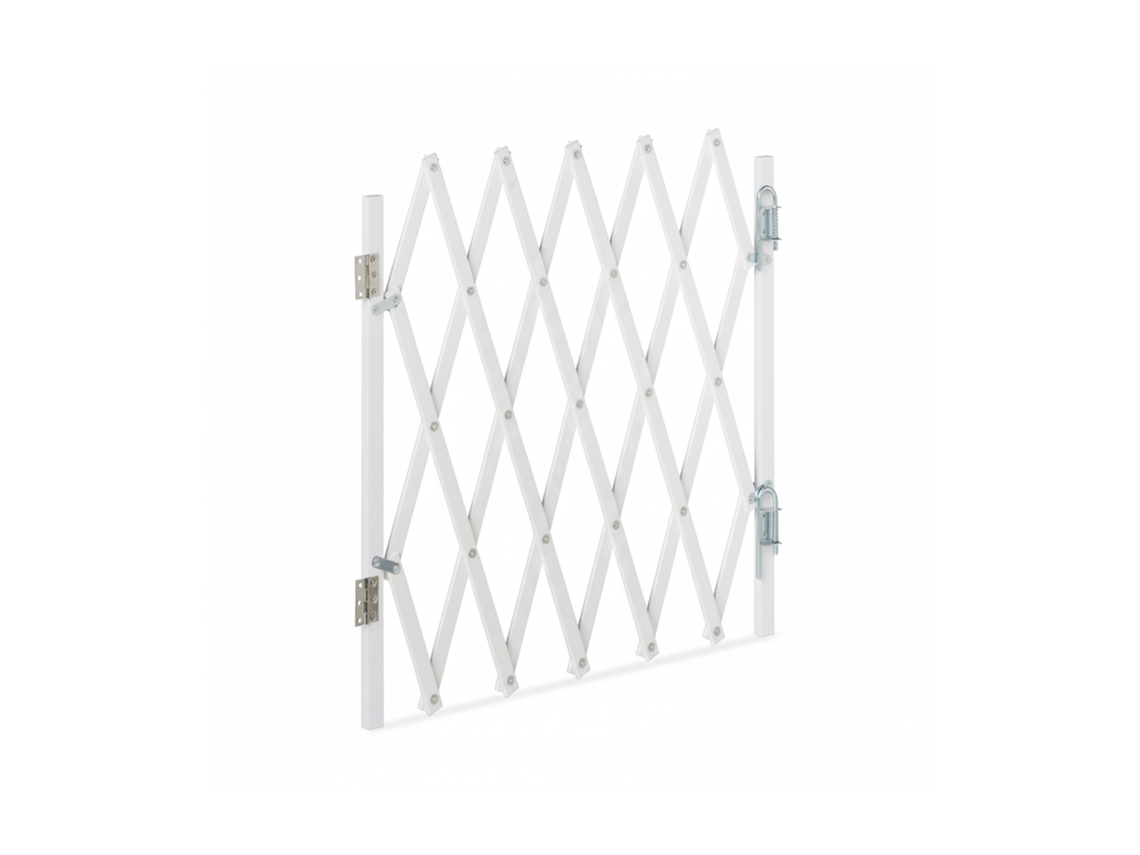 Relaxdays Portão De Segurança Para Cães, Extensível Até 96 Cm, 48,5-60 Cm De Altura, Bambu, Para Escadas E Portas.