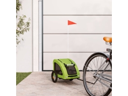Vidaxl Reboque De Bicicleta P/ Animais Tecido Oxford/ferro Verde