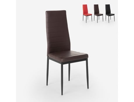 Cadeiras design moderno couro sintético acolchoadas para sala de jantar cozinha restaurante Imperial Dark