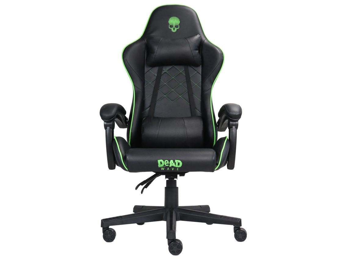 DEADWAVE Dwgt0007 Cadeira para videogame Pc Cadeira para videogame Assento acolchoado preto verde