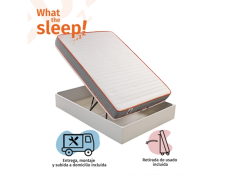 Pack de colchão de visco Soul e Sommier Articulado com arrumação em branco|altura 18 cm, 90x190cm. GRÁTIS: Entrega, montagem e remoção do antigo