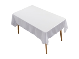 Lençol de Mesa Retangular Branco 145x305cm para Festas e Restaurantes