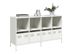 Vidaxl Aparador 135x39x73,5 Cm Aço Laminado A Frio Branco
