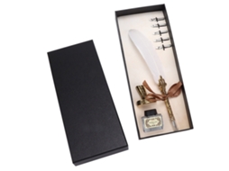 Set de Caneta com Design Retrô em Aço Inoxidável para Assinatura, Presente, Decoração de Mesa Branco